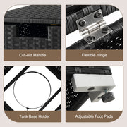 2-in-1 Patio Rattan Gas Propane Tank Cover for 20 lbs Propane Tanks-Black