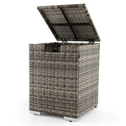 2-in-1 Patio Rattan Gas Propane Tank Cover for 20 lbs Propane Tanks-Gray