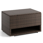 PE Rattan Storage Bin with Waterproof Liner for Patio Cushions