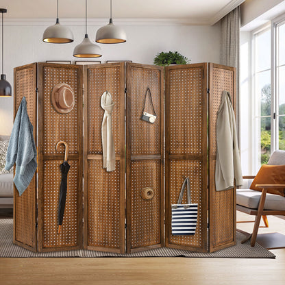 Pegboard Display with 360¬∞ Metal Hinges and Solid Wood Frame-6 Panel
