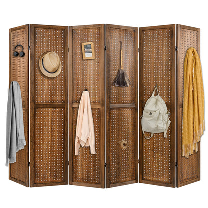 Pegboard Display with 360¬∞ Metal Hinges and Solid Wood Frame-6 Panel