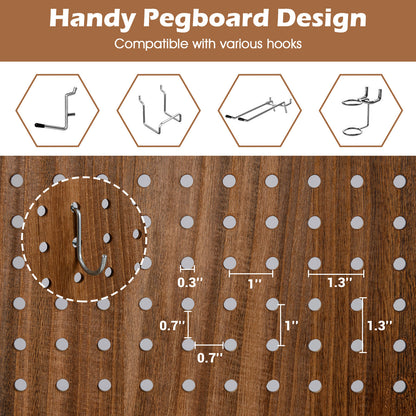 Pegboard Display with 360¬∞ Metal Hinges and Solid Wood Frame-6 Panel