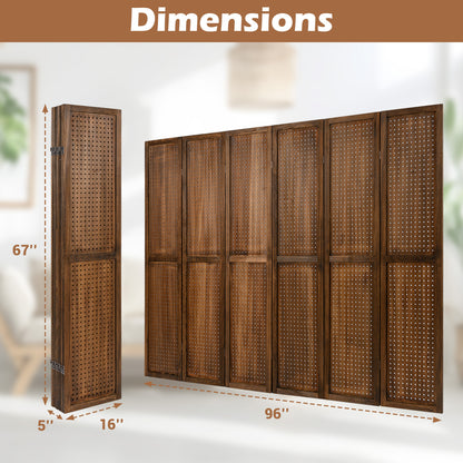 Pegboard Display with 360¬∞ Metal Hinges and Solid Wood Frame-6 Panel
