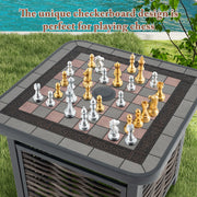 21.5 Inches Outdoor PE Rattan Side Table Square End Table with Umbrella Hole