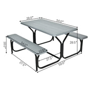 Picnic Table Bench Set for Outdoor Camping -Gray