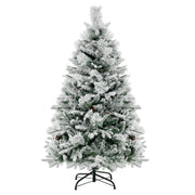 4.5/6/7 Feet Artificial Xmas Tree with Pine Needles and LED Lights-4.5 ft - 4.5 Ft