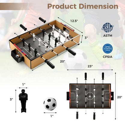 Tabletop Foosball Table with LED Lights and Non-Slip Handles
