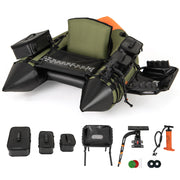 Portable Fishing Boat with 3 Detachable Storage Boxes-Green - Green