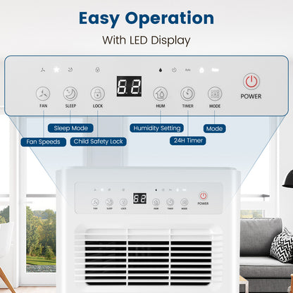 32 Pints/Day Portable Quiet Dehumidifier for Rooms up to 2500 Sq. Ft