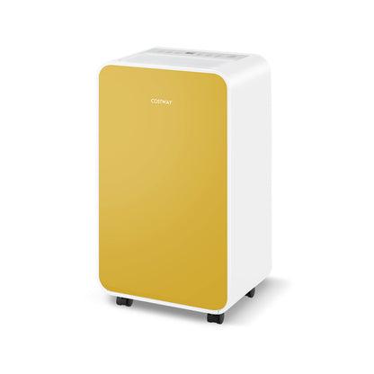 32 Pints/Day Portable Quiet Dehumidifier for Rooms up to 2500 Sq. Ft-Pink - Yellow