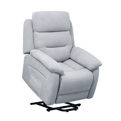 Power Lift Recliner Sofa with Side Pocket and Remote Control-Gray