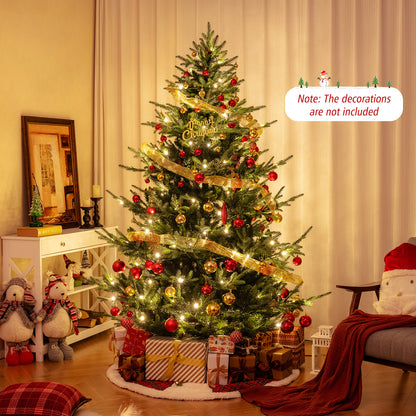 6 FT Pre-Lit Artificial Hinged Xmas Tree with 778 PVC and PE Branch Tips
