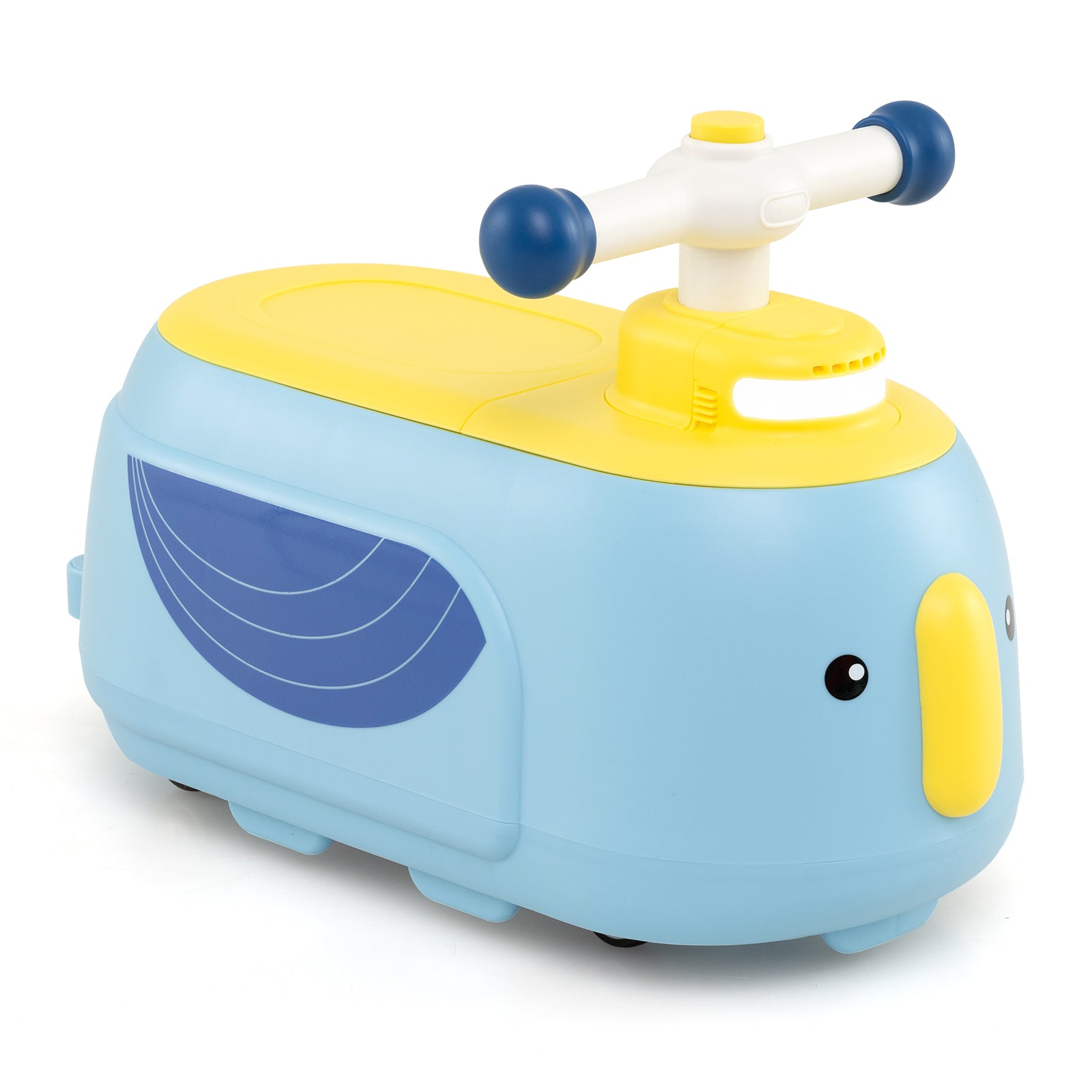 Toddler Ride on Toy with Trailer and Light Music-Blue