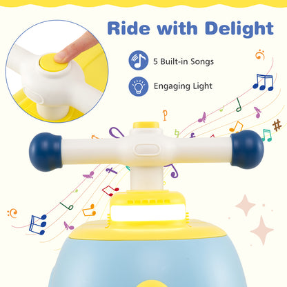 Toddler Ride on Toy with Trailer and Light Music-Blue