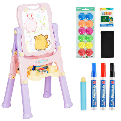 Kids Height Adjustable Double Side Magnetic Art Easel-Purple