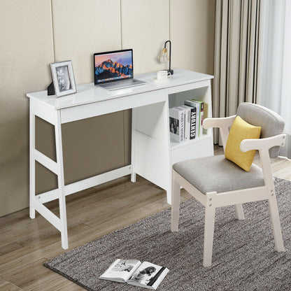 47.5 Inch Modern Home Computer Desk with 2 Storage Drawers-White