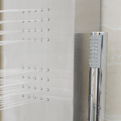 57 Inch Stainless Steel Rainfall Shower Panel