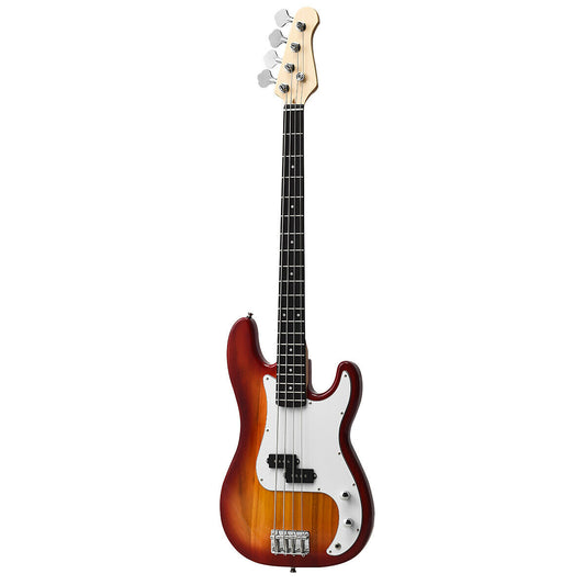 Electric Bass Pick Amp Cord Guitar with Bag Strap-Red - Red
