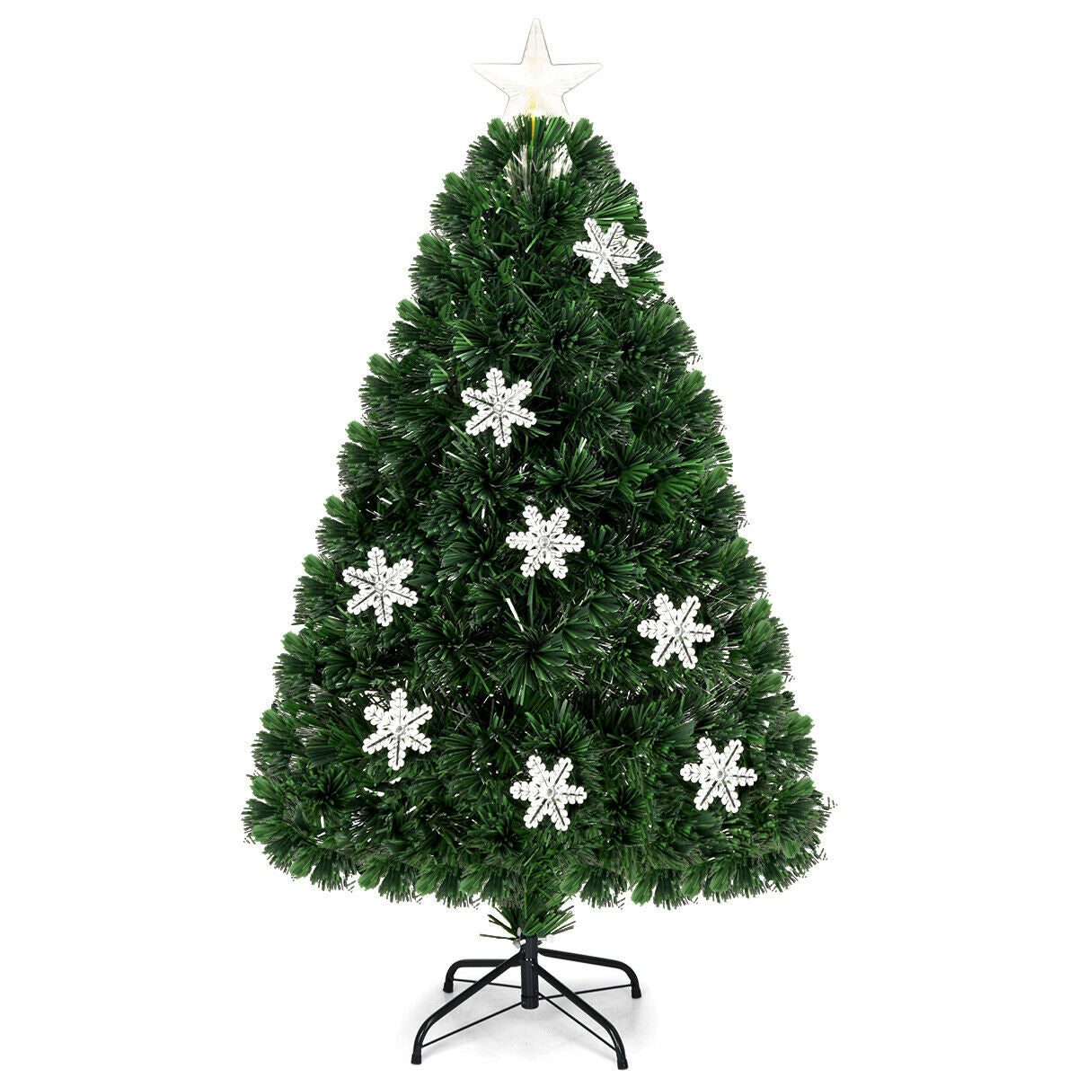 LED Optic Artificial Christmas Tree with Snowflakes-4 Feet - 4 Feet