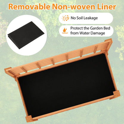 Raised Garden Bed with Trellis Wooden Elevated Planter Box with Legs