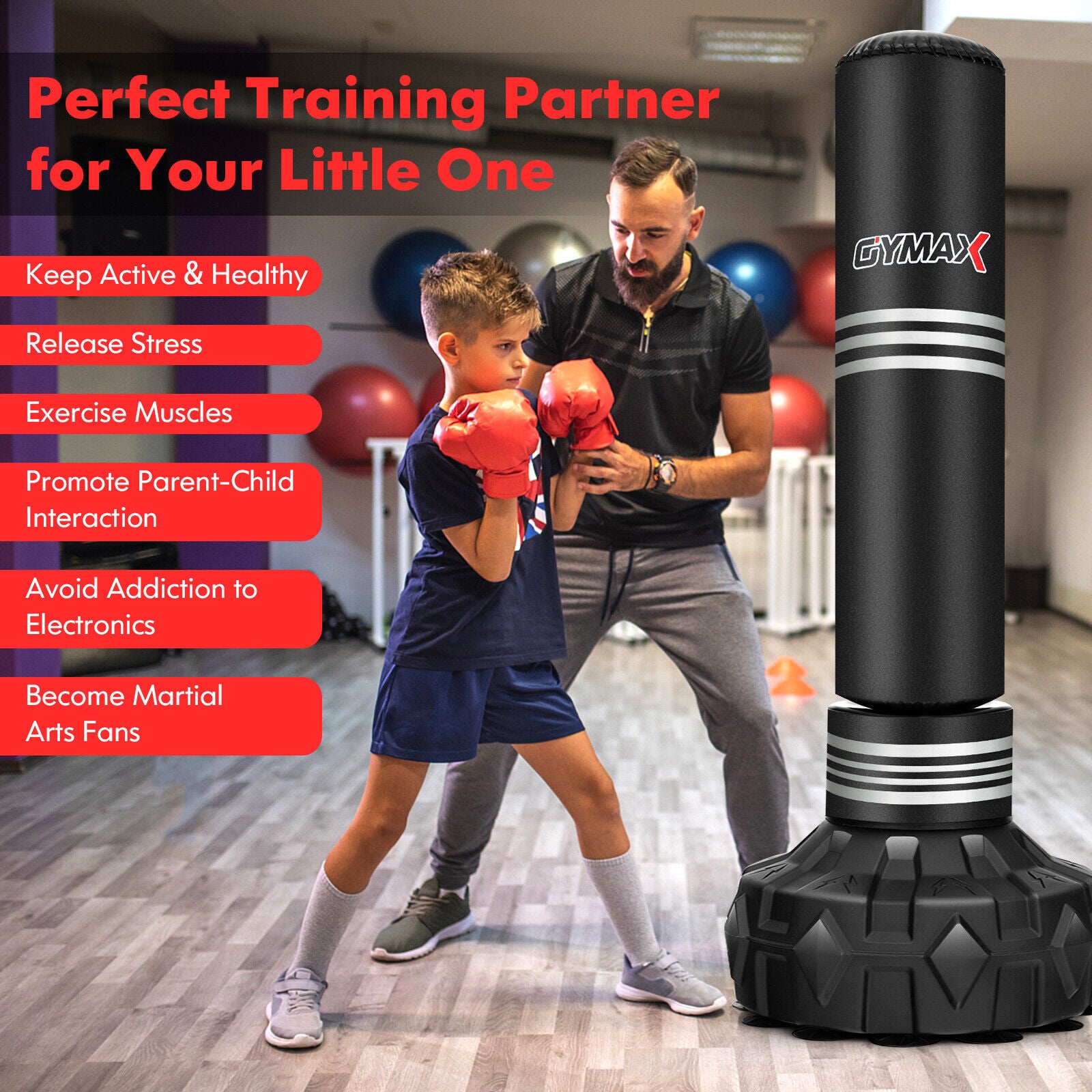 67 Inch Punching Bag with Fillable Suction Cup Base