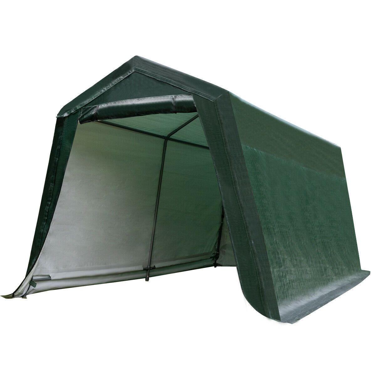 Outdoor Carport Shed with Sidewalls and Waterproof Ripstop Cover-10 x 10 ft - 10 X 10 Ft