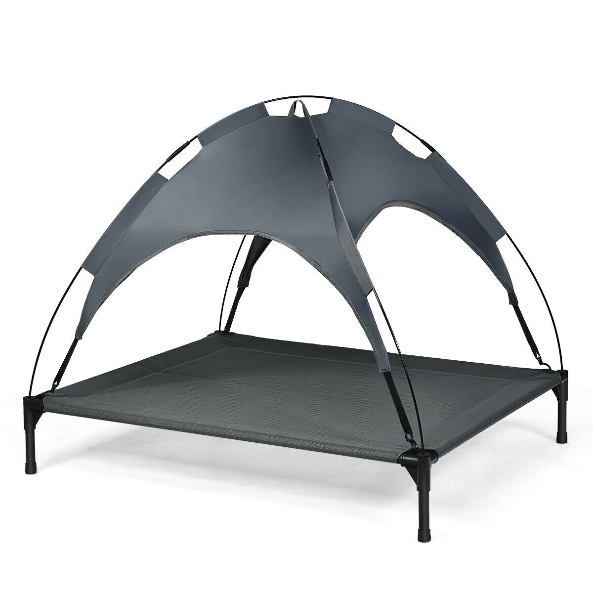 Portable Elevated Outdoor Pet Bed with Removable Canopy Shade-36 Inch - 42 Inch