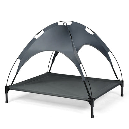 Portable Elevated Outdoor Pet Bed with Removable Canopy Shade-36 Inch - 42 Inch