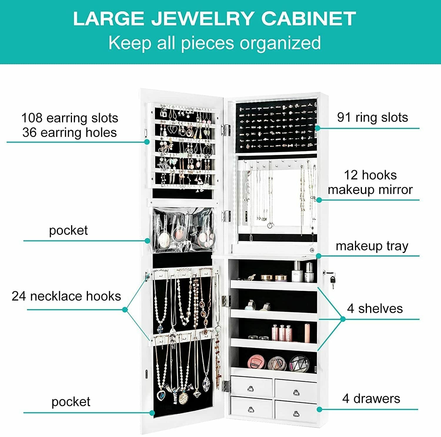 Multipurpose Storage Cabinet with 4 Drawers