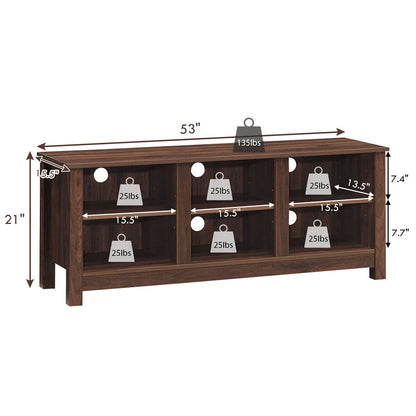 60 Inch Entertainment TV Stand Cabinet-Brown