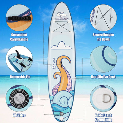 Inflatable Stand Up Paddle Board Surfboard with Aluminum Paddle Pump-10.5 ft