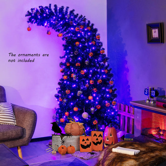 7 Feet Pre-Lit Black Halloween Tree with 8 Flash Modes and 400 Lights