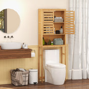 Bamboo Over The Toilet Storage Cabinet Bathroom with Adjustable Shelf-Natural
