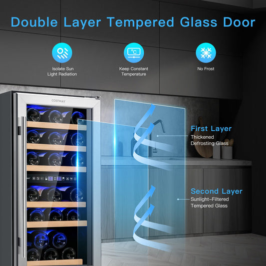 Dual-Zone 30-Bottle Wine Cooler