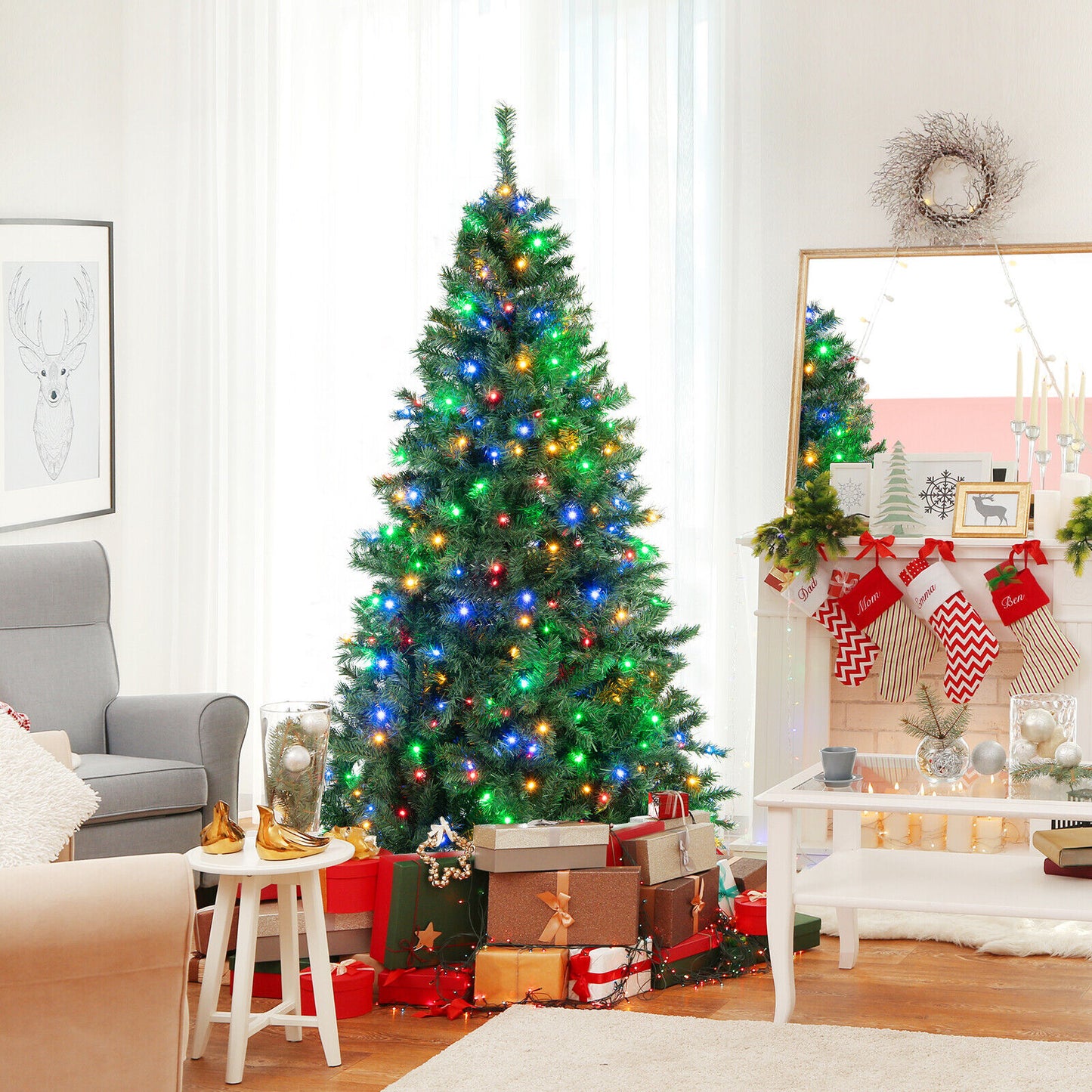 6 Feet Christmas Tree Pre-Lit 3-Minute Quick Shape