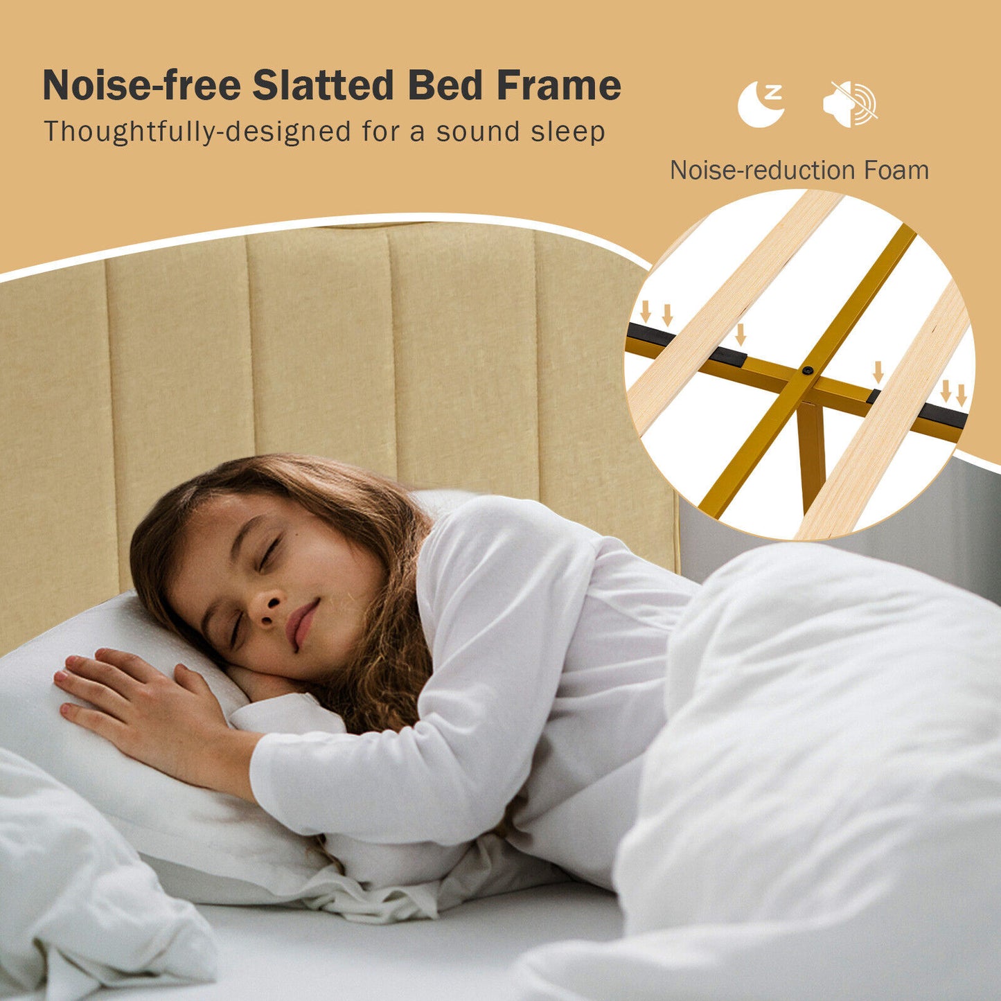 Full/Queen Size Upholstered Bed Frame with Quilted Headboard-Full Size - Full Size