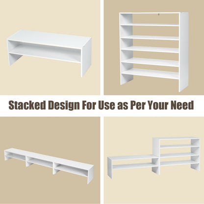 3 Pieces 31-Inch Stackable Multi-Shape Shoe Rack