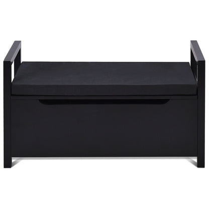 34.5 ×15.5 ×19.5 Inch Shoe Storage Bench with Cushion Seat for Entryway