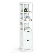 5-Tier Multifunctional Bathroom Floor Cabine Storage with 2 Drawers