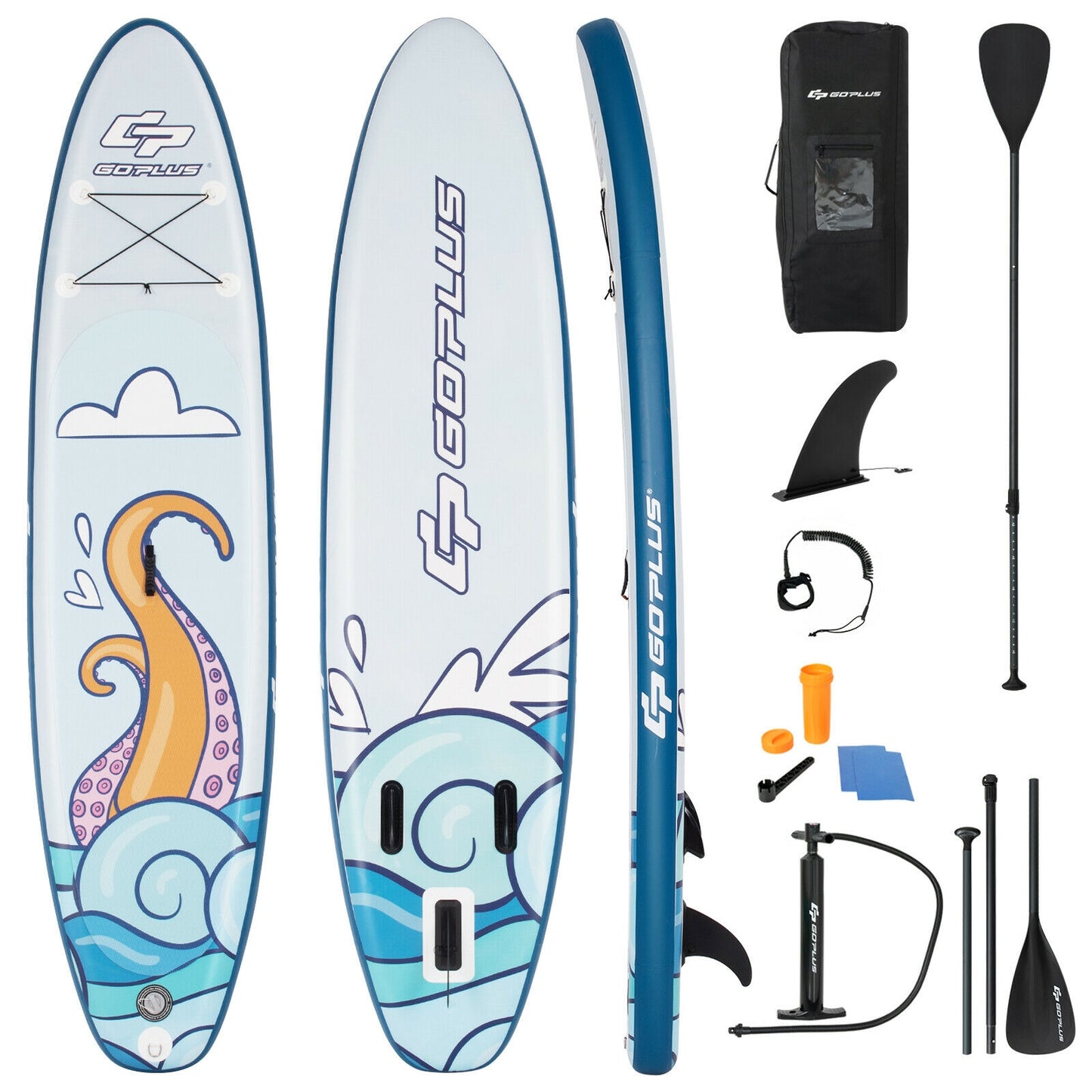 Inflatable Stand Up Paddle Board Surfboard with Aluminum Paddle Pump-10.5 ft