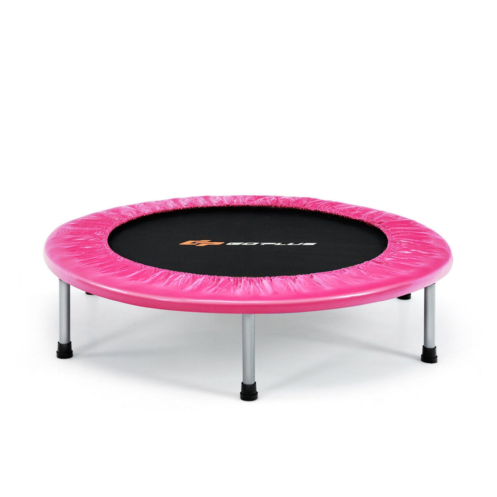 38 Inch Mini Folding Trampoline Portable Leisure Fitness Backboard-Blue - Pink