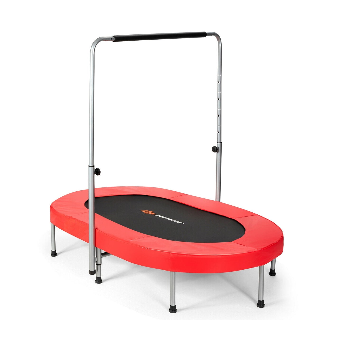 2-Person Foldable Mini Kids Fitness Rebounder Trampoline-Blue - Red