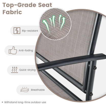Set of 2 Outdoor Metal Glider Armchairs with Weather-resistant Fabric