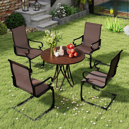 Set of 2 Patio Chairs with Quick-drying and Breathable Fabric for Backyard