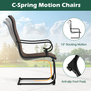 Set of 2 Patio Chairs with Quick-drying and Breathable Fabric for Backyard-Brown