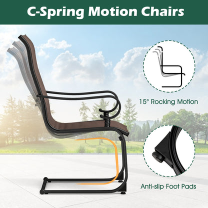 Set of 2 Patio Chairs with Quick-drying and Breathable Fabric for Backyard