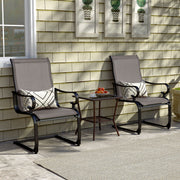 Set of 2 Patio Chairs with Quick-drying and Breathable Fabric for Backyard-Gray