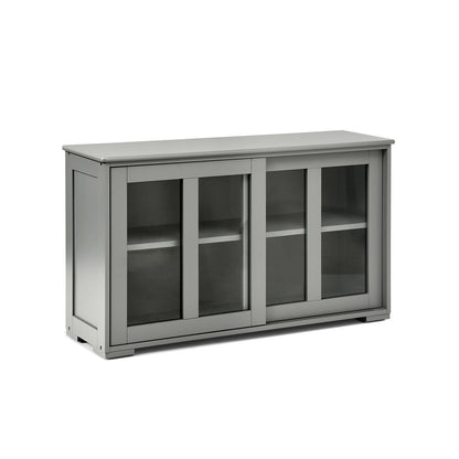 Sideboard Buffet Cupboard Storage Cabinet with Sliding Door-Gray - Gray