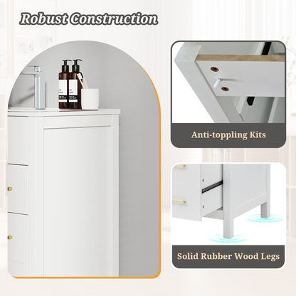 Single Bathroom Vanity with 2 Drawers and 1 Door-White
