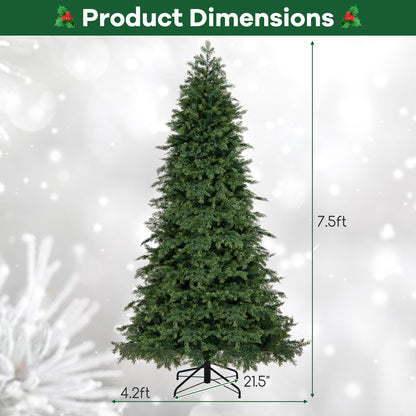 Artificial Christmas Tree Green Hinged Holiday Tree with 721/1019 Lush Branch Tips